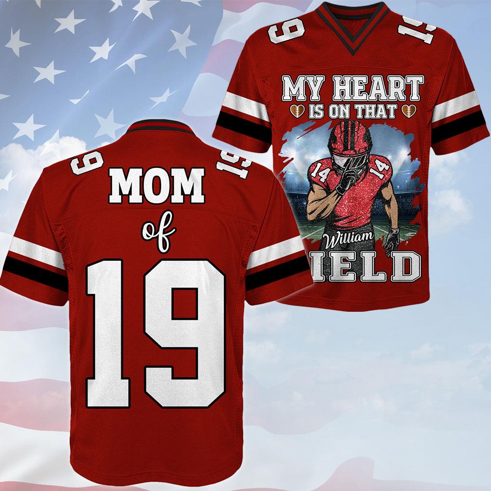 My Heart Is On That Field - Personalized Jersey Gift For Football Player