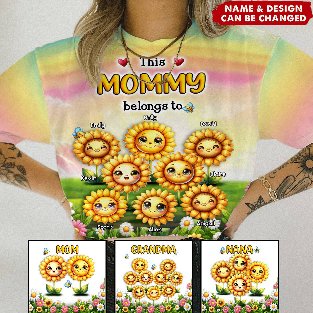 Personalized Gift For Grandma This Sunflowers Belongs To T-shirt