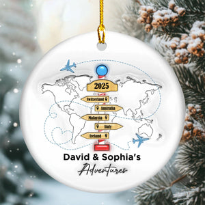The Destination of All Year Travel Adventure Personalized Ceramic Ornament - Christmas Gift