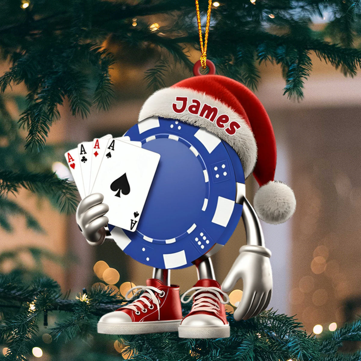 Poker Christmas Ornament, Personalized Ornament