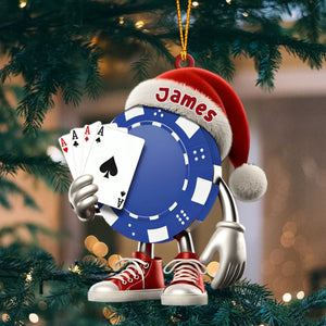 Poker Christmas Ornament, Personalized Ornament
