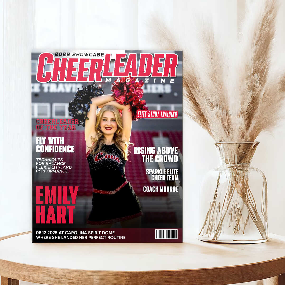 Personalized Cheerleader Magazine Cover Canvas, Custom Cheer Magazine Cover, Cheerleader Gift