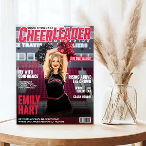 Personalized Cheerleader Magazine Cover Canvas, Custom Cheer Magazine Cover, Cheerleader Gift