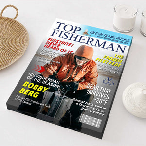 Personalized Ice Fishing Magazine Cover  Fishing Gifts for Men, Fishing Gifts for Him, Fishing Lover Gift