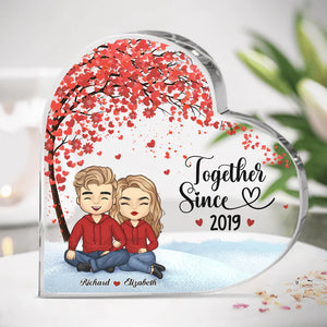 Couple Personalized  Heart Shaped Acrylic Plaque - Gift For Husband Wife, Anniversary