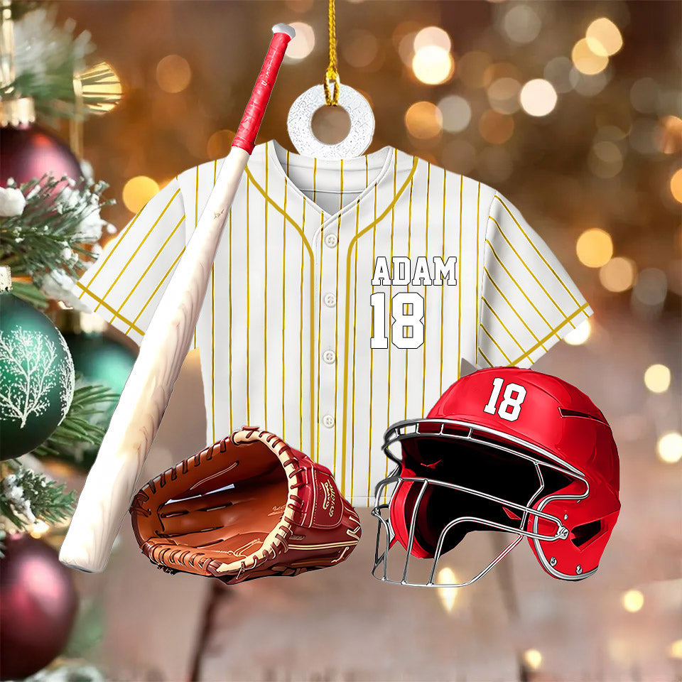 Personalized Baseball Uniform Ornament - Gifts For Baseball Lovers