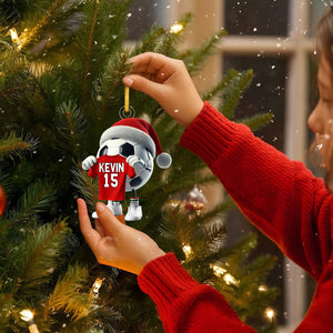 Custom Name Soccer Ornament, Soccer Lover Personalized Christmas Gift