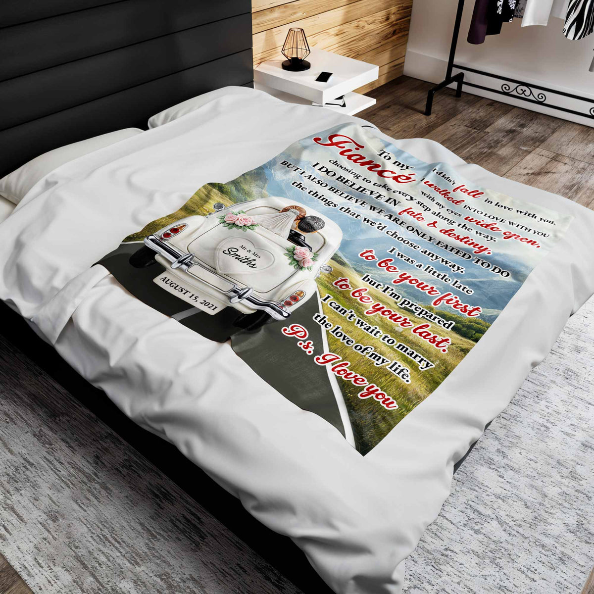 To My Fiancé - Personalized Custom Blanket - Gift For Lovers