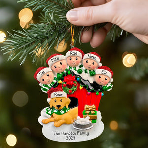 Personalized Dog Kennel Family Christmas Family Ornament