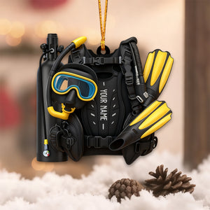 Diving Lover, Home Decor, Christmas Ornament, Personalized Ornament