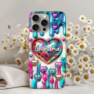 Personalized Coloful Sweet Heart Dripping Background Phone Case