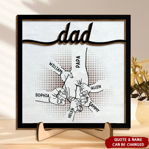 Personalized Dad Hand Bumps -  Wooden Plaque