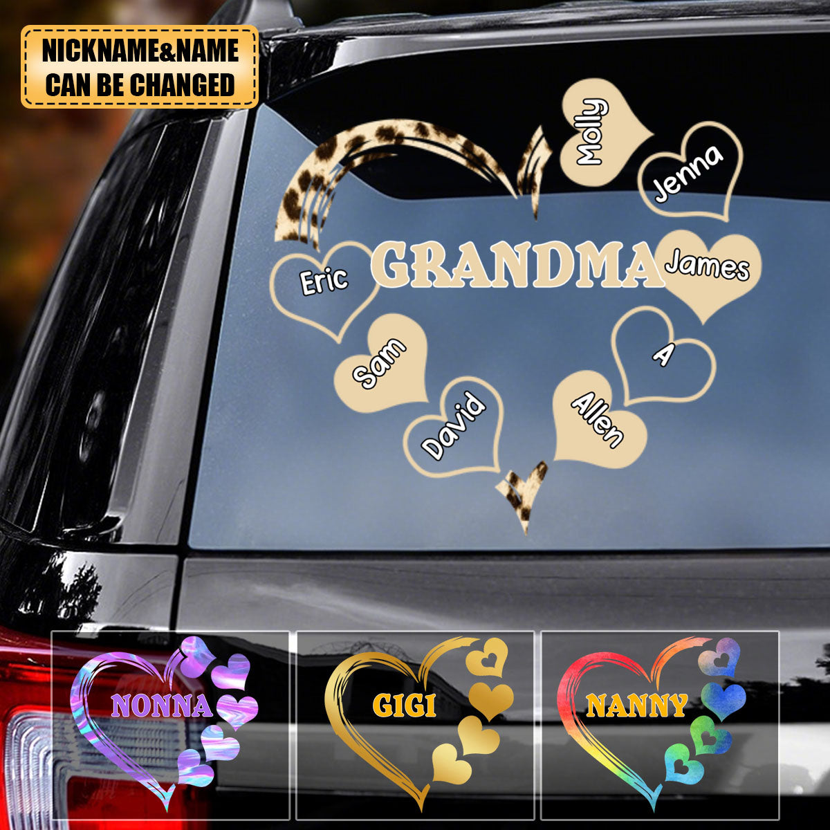 Personalized Grandma Mom Sweet Heart Decal