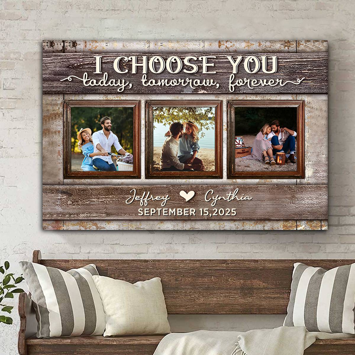 Today and Forever Love Custom Canvas Poster With Pictures For Couple