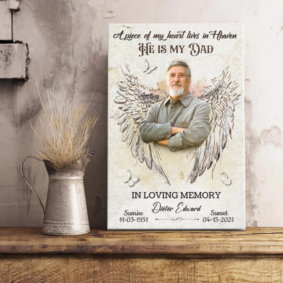 A Piece Of My Heart Personalized LoverIn Loving Memory Memorial Photo Canvas Poster