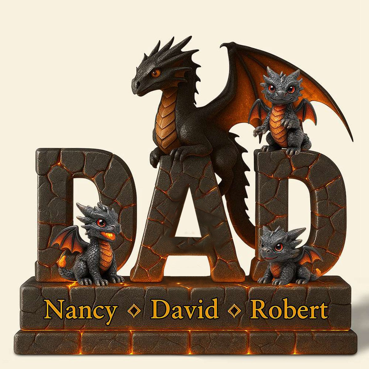 Fire Dragon Dad Acrylic Plaque Personalized Gifts For Dad