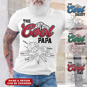 Personalized The Cool Dad Pure cotton T-shirt Loving Gift For Father, Grandfather, Grandpa