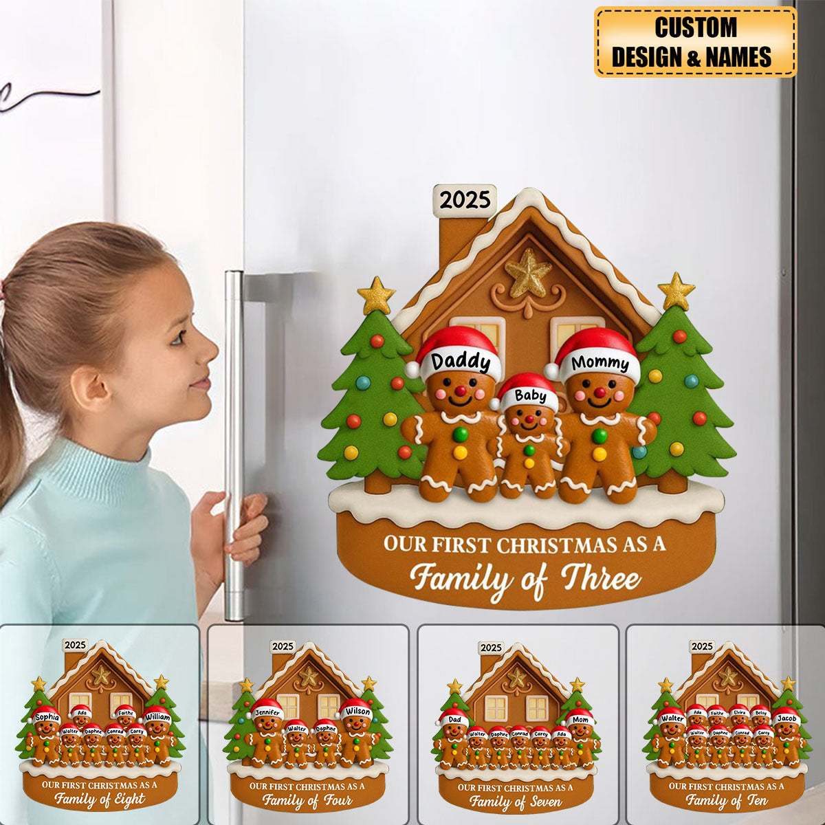 Our First Christmas As A Family Personalized Custom Decal Gift