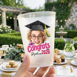 Congrats, Graduation Senior Personalized Gifts For Him, Her - Custom Photo Graduation Cups