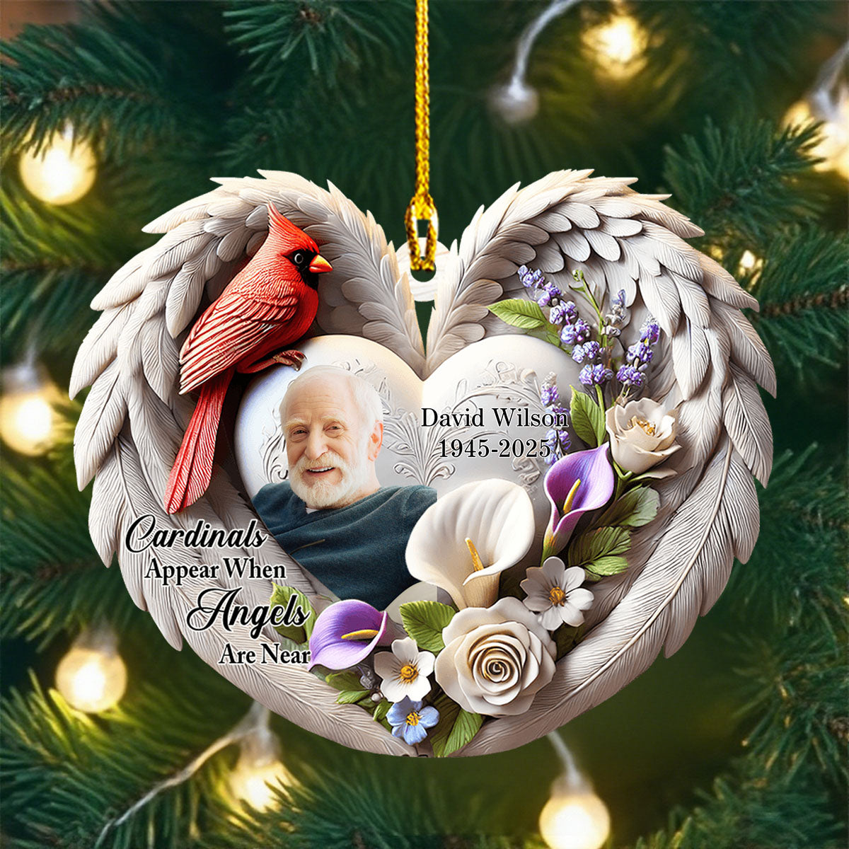 Personalized Memorial Cardinal Custom Acrylic Ornament