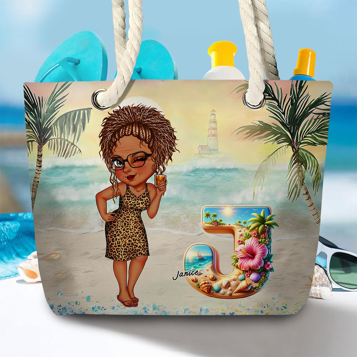 Summer Is Calling Beach Vacation Monogram - Personalized Beach Bag
