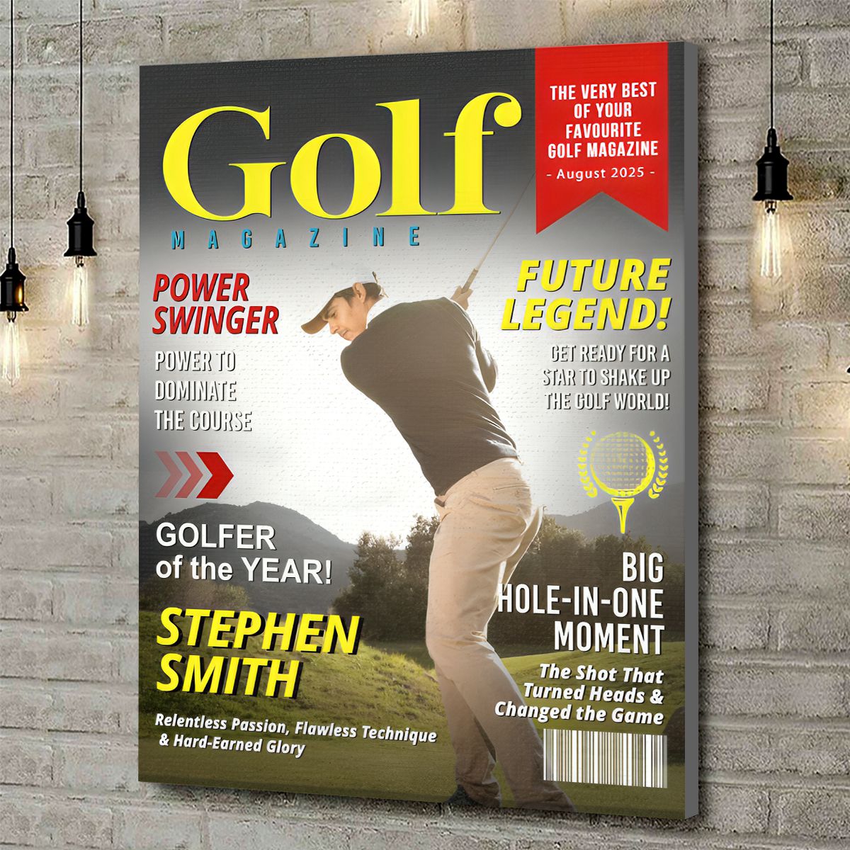 Custom Golf Magazine Cover, Golf Gift, Unique Gift for Golf Lovers, Gifts for Golf Coach, End Of Season Golf Canvas