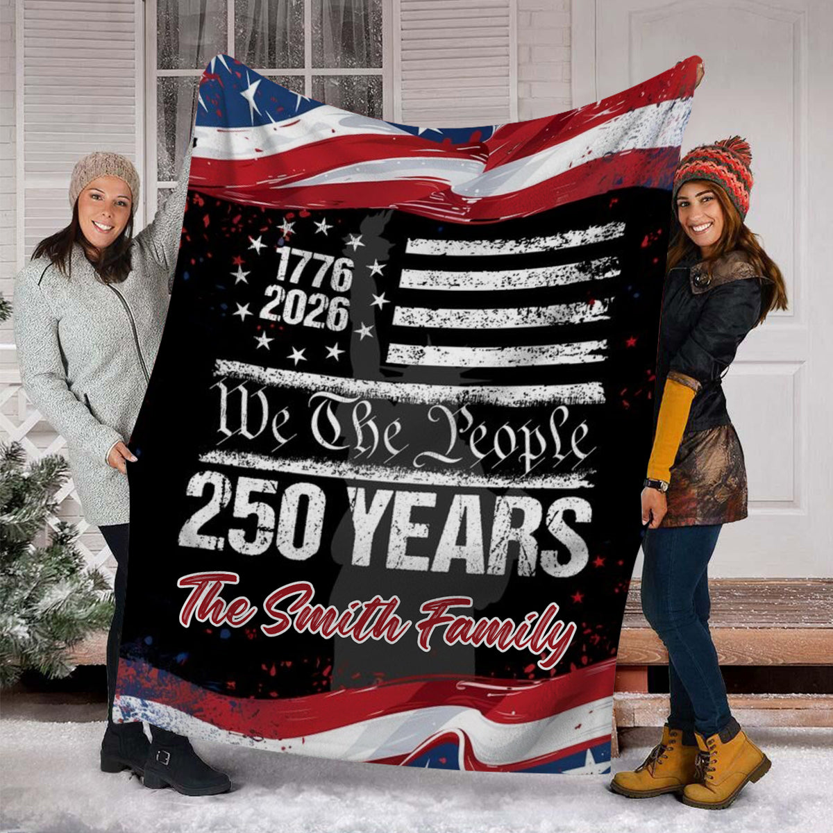 250 Years USA 250th Birthday 1776-2026 Personalized Blanket Gift for Family