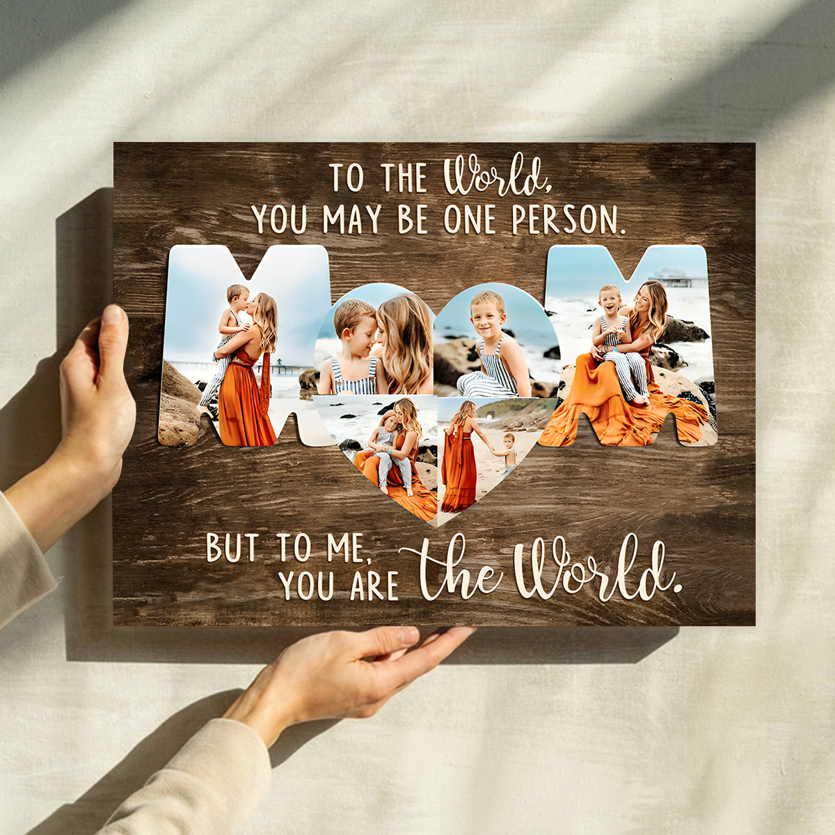 Personalized Mom Photo Collage Canvas Poster, Unique Mothers Day Gift for Mom from Daughter or Son