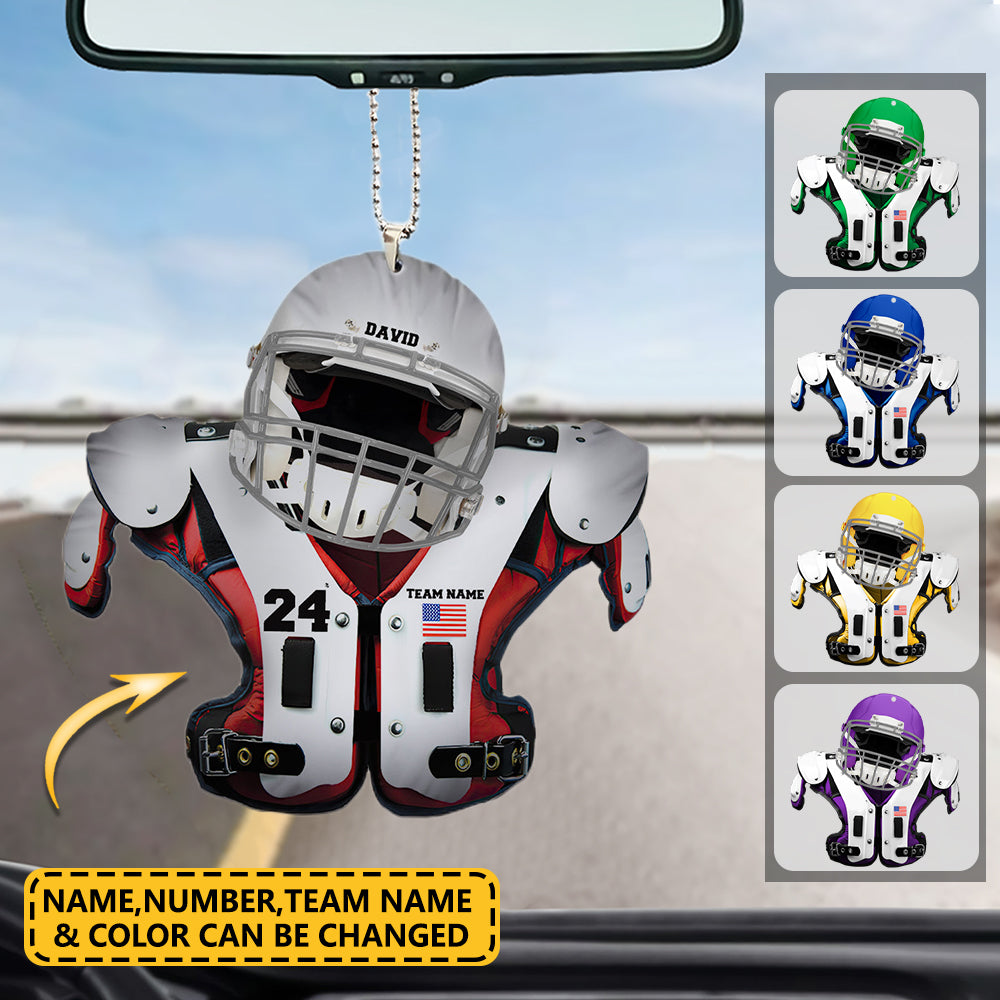 Personalized Helmet & Shoulder Pad Flat Acrylic Ornament-Gift For Football Player