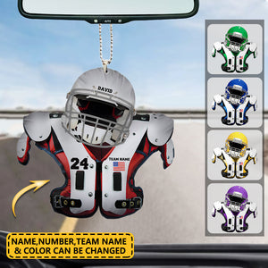 Personalized Helmet & Shoulder Pad Flat Acrylic Ornament-Gift For Football Player