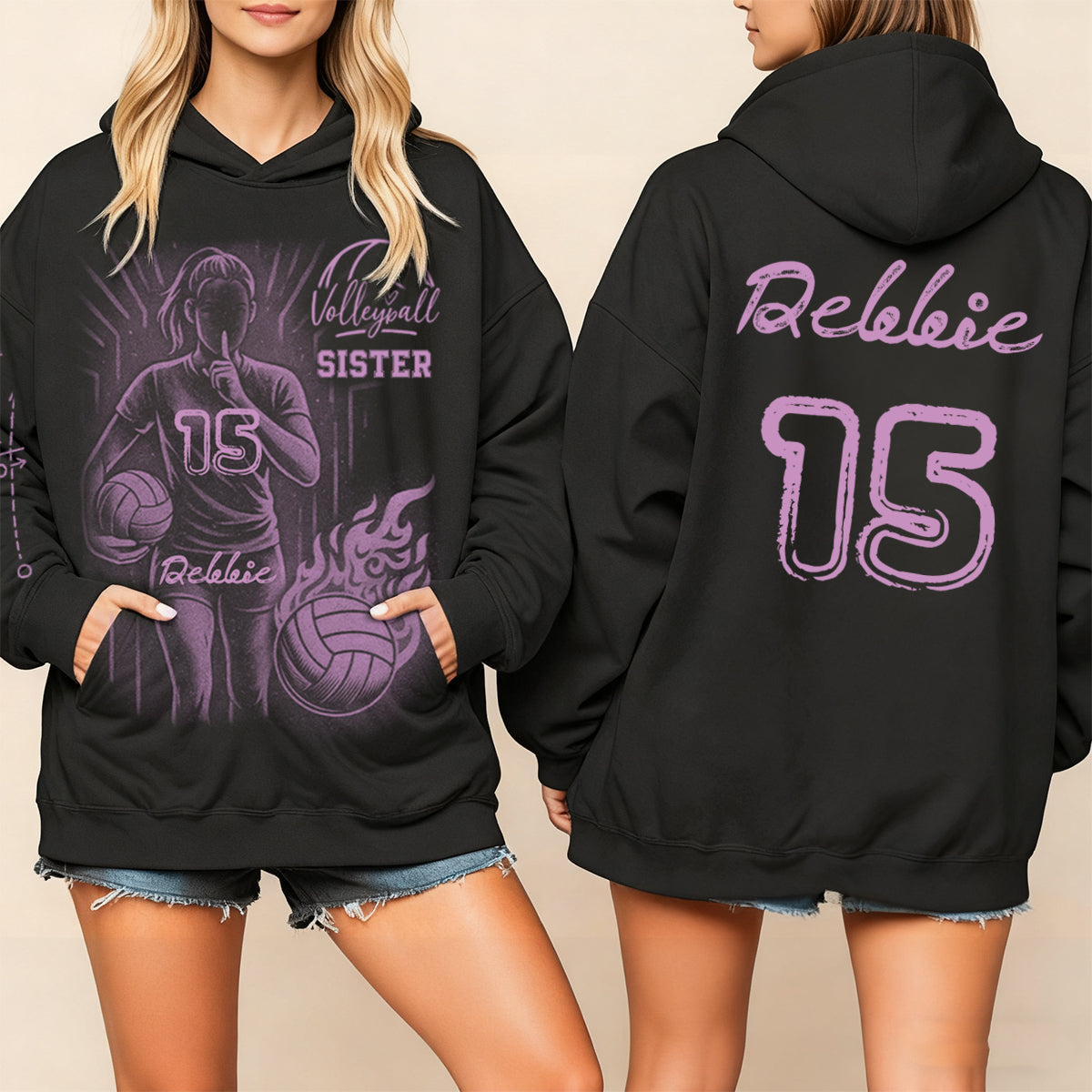 Bleach Style Volleyball Hoodie - Personalized Hoodie For Volleyball Mom