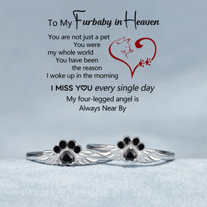 "Angel's Companion"-Paw Wing Ring My Four Legged Angel Is Always Near By