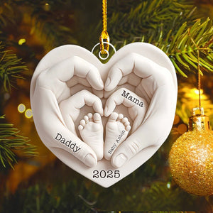 Heart Of Love Baby First Christmas Personalized Acrylic Ornament