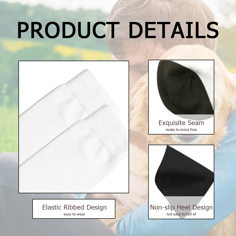 Personalized Dog and Owner Silhouette Soft Mid-calf Socks Gift for Dog Lover