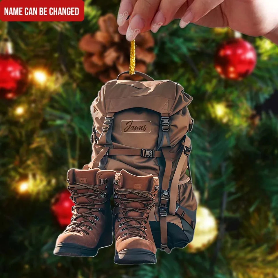 Personalized Hiking Acrylic Ornament Christmas Gift For Hiking Lovers, Camping Lovers