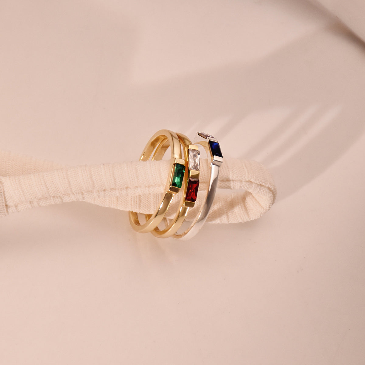 Personalized Family Minimalist Dainty Birthstone Ring Gift for Her, Birthday Gift