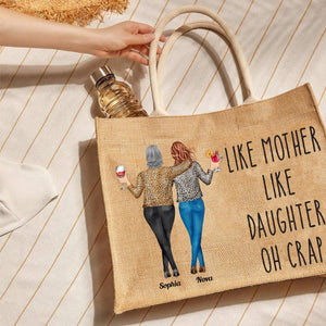 Like Mother Like Daughter - Personalized Jute Tote Bag