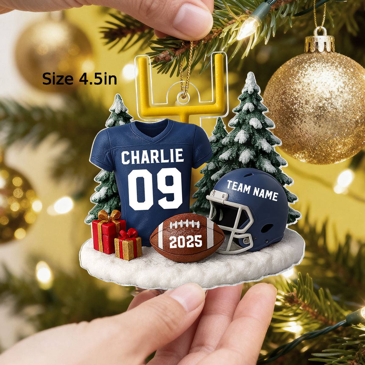 Proud American Football Player Uniform - Personalized Acrylic Ornament - Gift For Football Lovers, Football Team