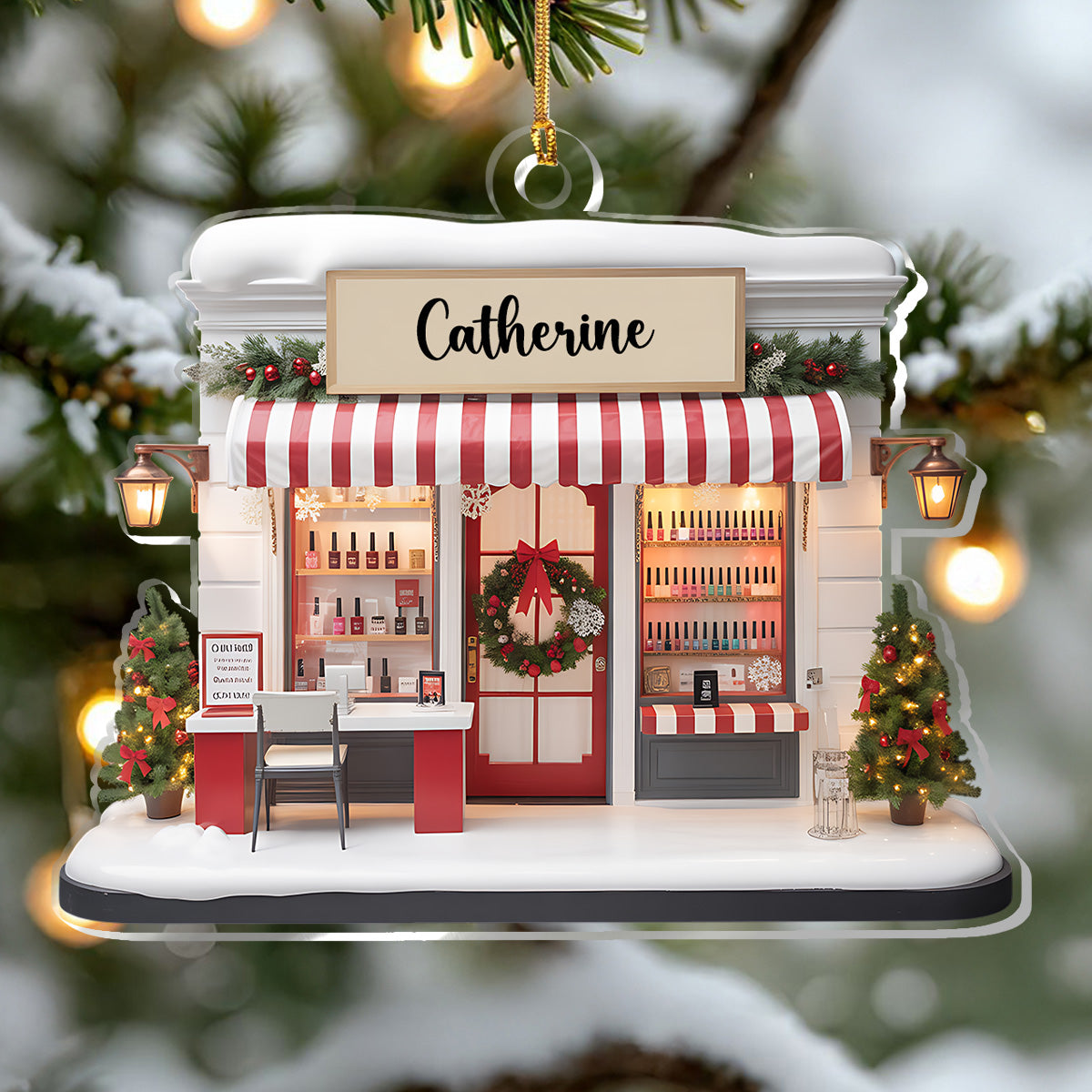 Personalized Nail Salon Acrylic Ornament