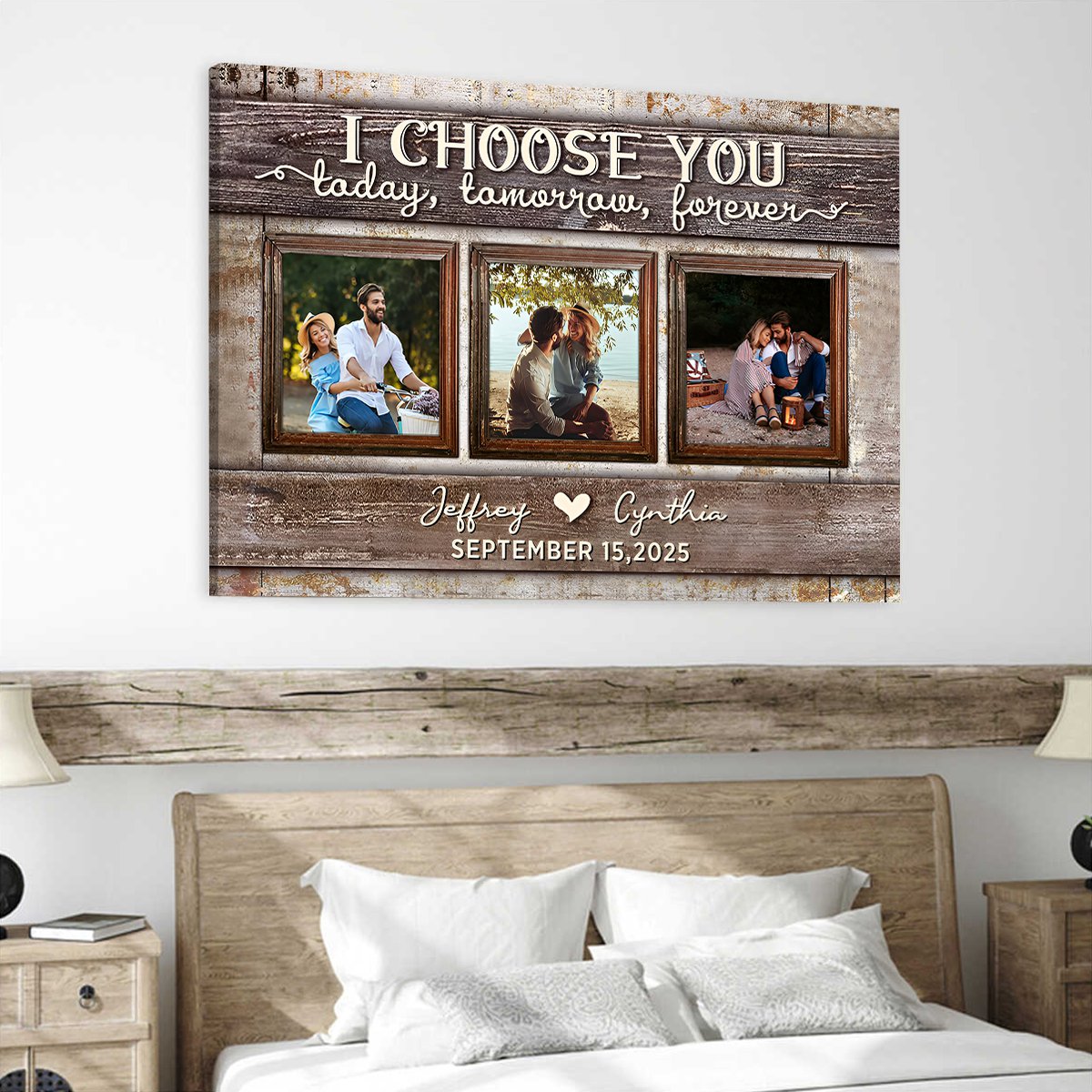 Today and Forever Love Custom Canvas Poster With Pictures For Couple