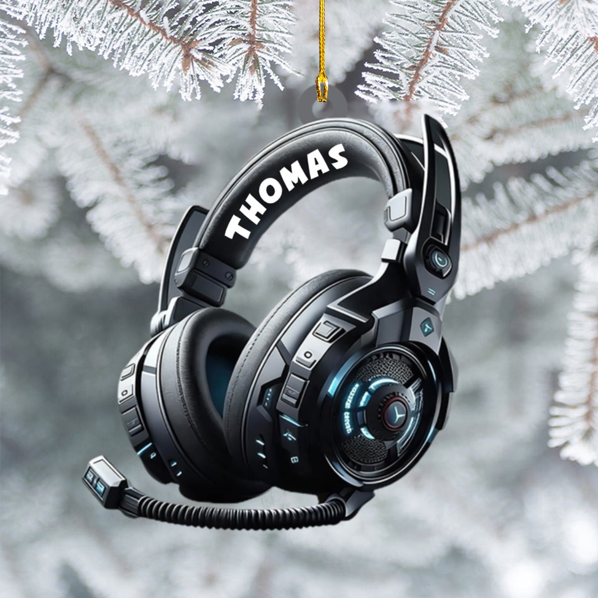 Personalized Gaming Head Phones Christmas Ornament, Gift For Gamer, Video Game Ornament, Christmas Gift For Him