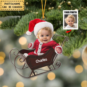 Adorable Newborn Baby - Personalized Acrylic Photo Ornament