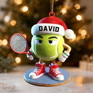 Personalized Custom Name Tennis Ornament, Tennis Christmas Gift