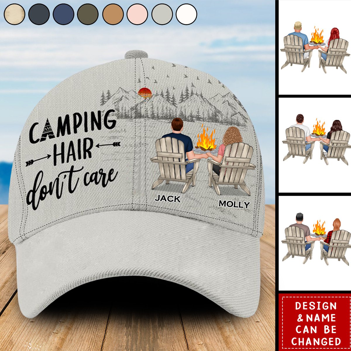 Camping Hair Don't Care Personalized cap-Gift For Camping Lovers