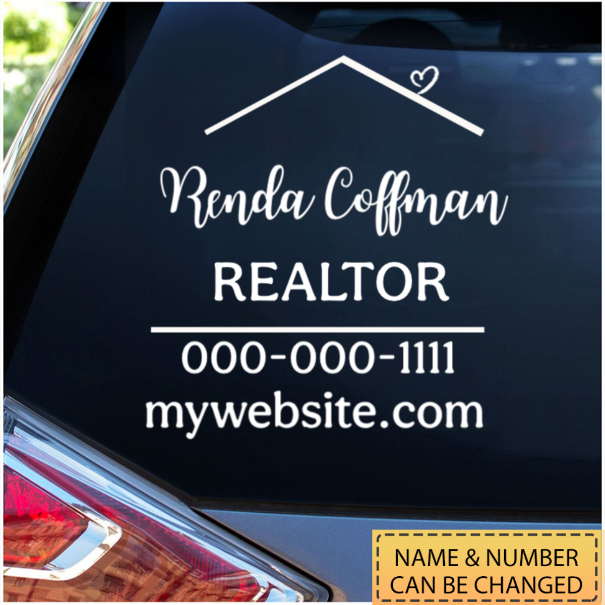 Personalized Realtor Branding Real Estate Marketing Car Window Decal With Website QR