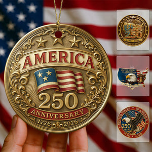Personalized Acrylic Ornament - 250 Years Anniversary of America 1776–2026 Ornament