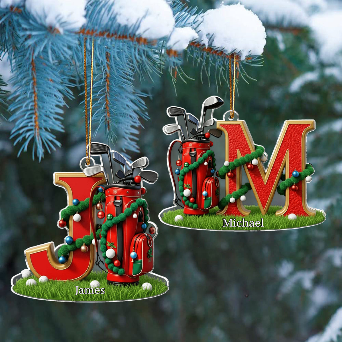 Christmas Gift, Decoration For Golf Lovers - Personalized Golf Ornament