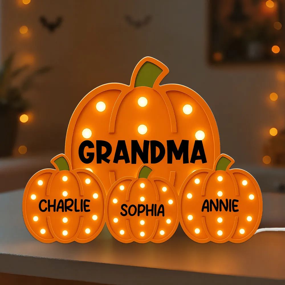 Grandma Little Pumpkins Personalized LED Light Box