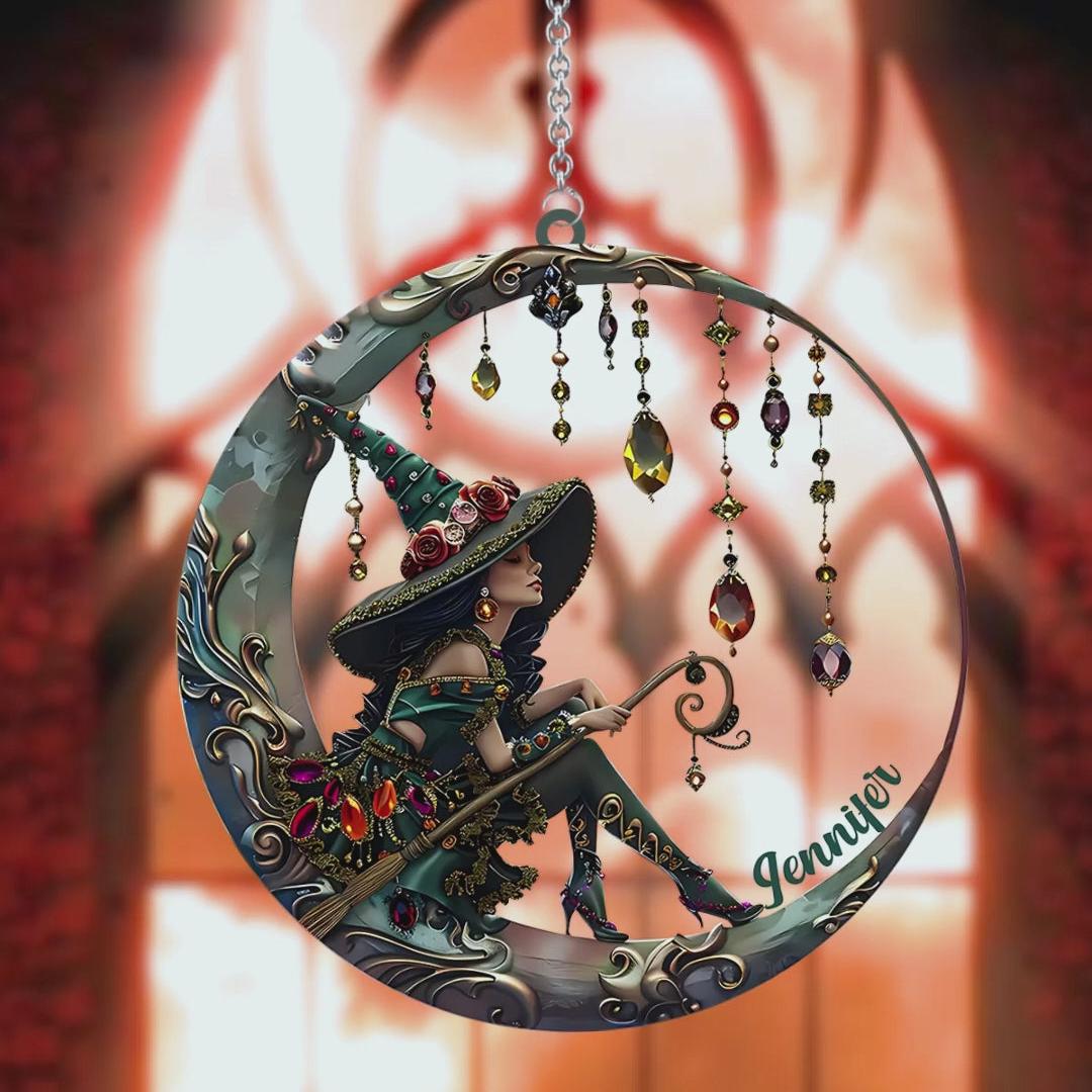 Beautiful Witch - Personalized Witch Window Hanging Suncatcher Ornament