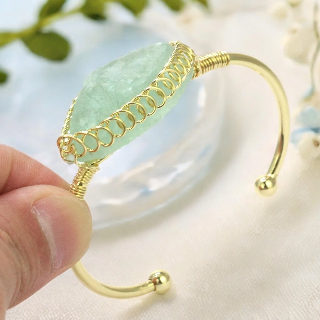 Elegant Amethyst Gold Cuff Bracelet For Her